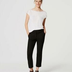 Ann Taylor LOFT Marisa Straight Leg Dress Pants Sz 6  Black Crop Chino Trouser